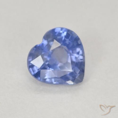 0.59ct Natural Azul pastel Zafiro, Corazón, VS