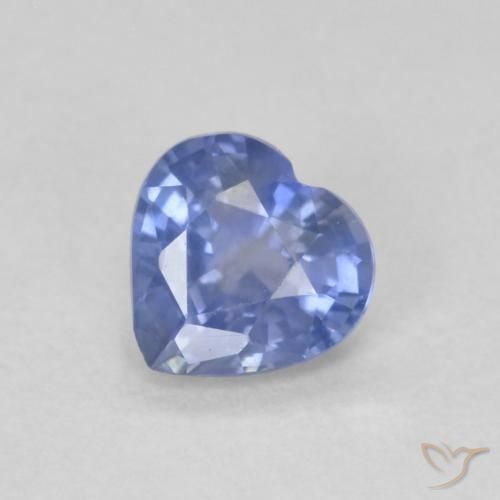 Zafiro Azul pastel natural de 0.59 ct, Corazón, VS