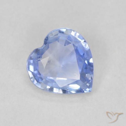 0.54ct Natural Azul pastel Zafiro, Corazón, VS