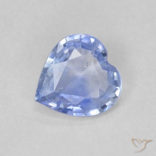 Zafiro Azul pastel natural de 0.54 ct, Corazón, VS