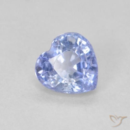 Zafiro Azul pastel natural de 0.56 ct, Corazón, VS