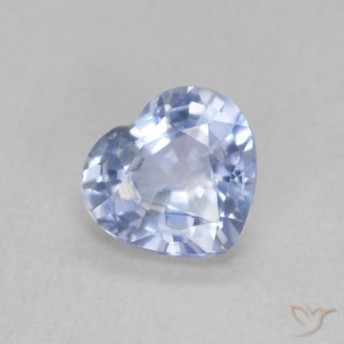 0.55ct Natural Azul pastel Zafiro, Corazón, VS