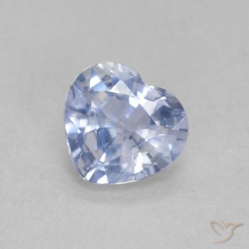 Zafiro Azul pastel natural de 0.55 ct, Corazón, VS