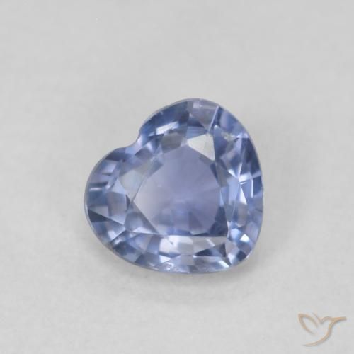 Zafiro Azul claro natural de 0.48 ct, Corazón, VS
