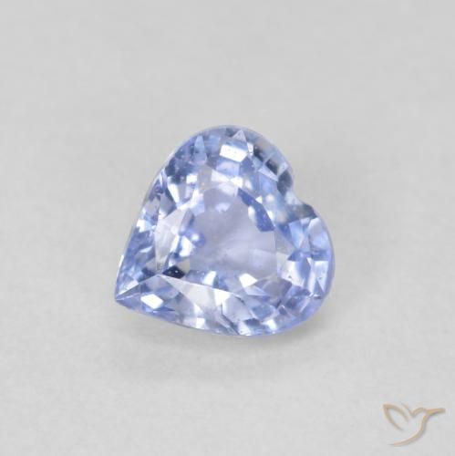 Zafiro Azul claro natural de 0.47 ct, Corazón, VS