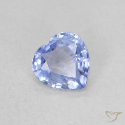 Zafiro Azul pastel natural de 0.37 ct, Corazón, VVS-VS