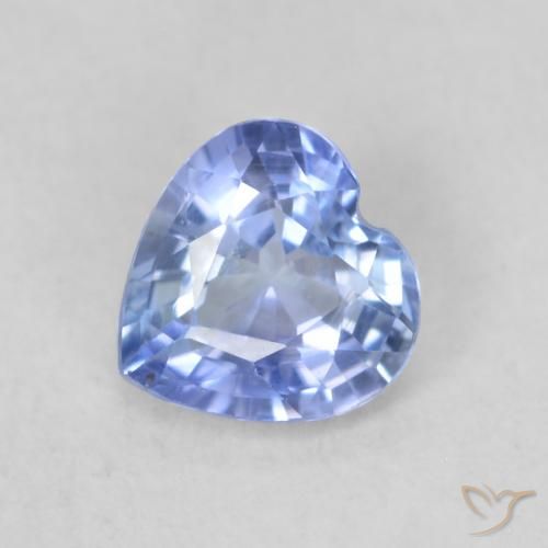 0.56ct Natural Azul pastel Zafiro, Corazón, VVS-VS