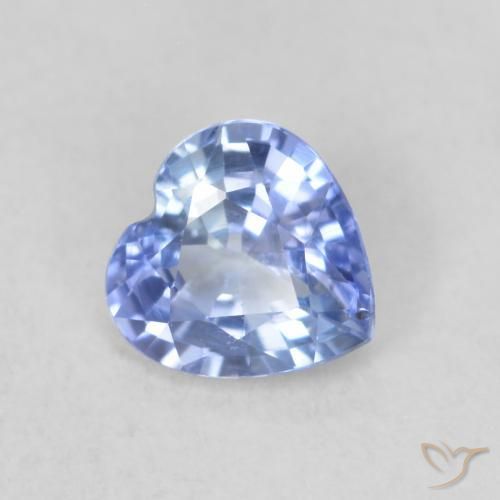 Zafiro Azul pastel natural de 0.56 ct, Corazón, VVS-VS