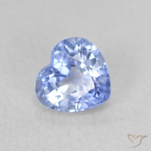 Zafiro Azul pastel natural de 0.54 ct, Corazón, VVS-VS