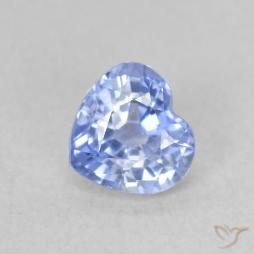 Zafiro Azul pastel natural de 0.54 ct, Corazón, VVS-VS