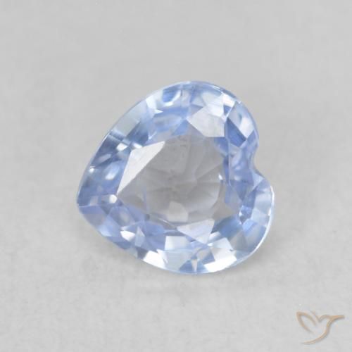 Zafiro Azul claro natural de 0.59 ct, Corazón, VVS-VS