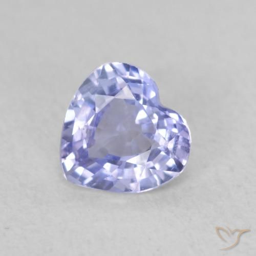 Zafiro Azul claro natural de 0.50 ct, Corazón, VVS-VS