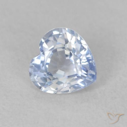 0.56ct Natural Blanco azulado Zafiro, Corazón, VVS-VS