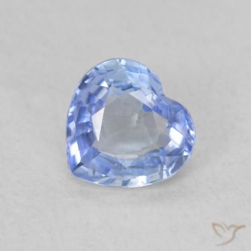 0.50ct Natural Azul pastel Zafiro, Corazón, VVS-VS