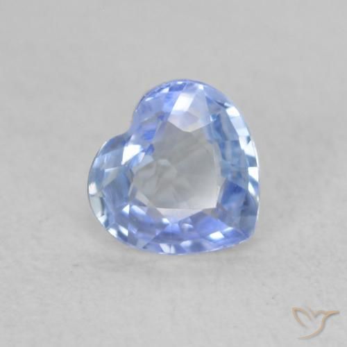 Zafiro Azul pastel natural de 0.50 ct, Corazón, VVS-VS