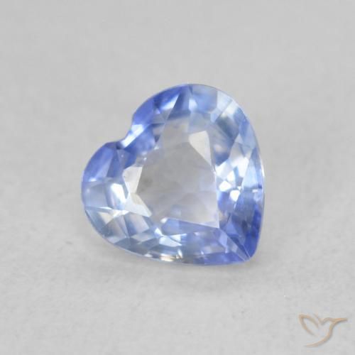 Zafiro Azul pastel natural de 0.54 ct, Corazón, VVS-VS