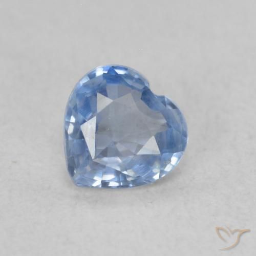 0.43ct Natural Azul claro Zafiro, Corazón, VVS-VS
