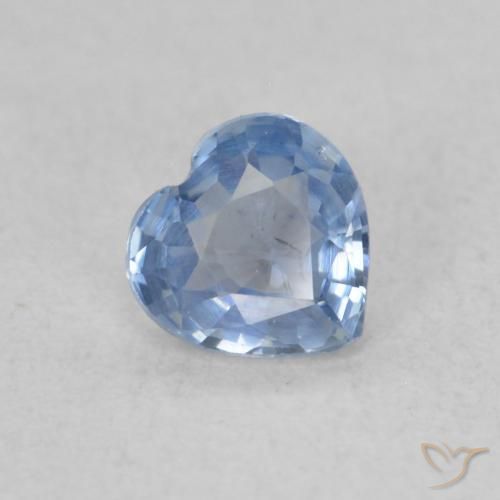 Zafiro Azul claro natural de 0.43 ct, Corazón, VVS-VS