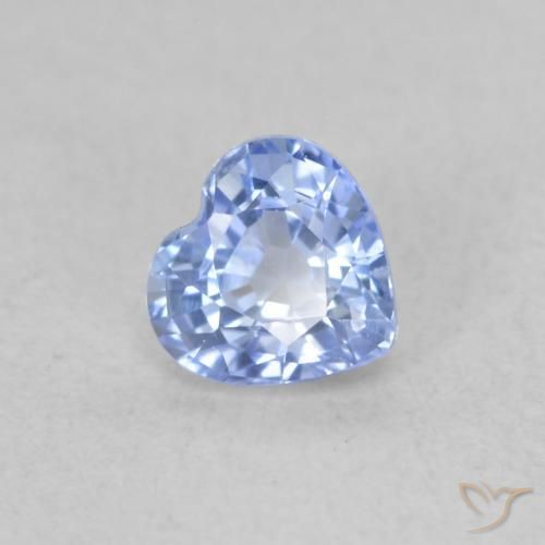 Zafiro Azul pastel natural de 0.50 ct, Corazón, VVS-VS