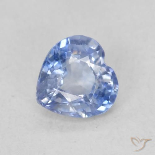 0.58ct Natural Azul claro Zafiro, Corazón, VVS-VS