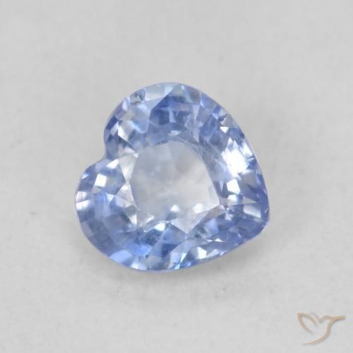 Zafiro Azul claro natural de 0.58 ct, Corazón, VVS-VS
