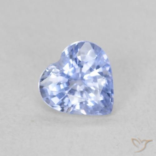 Zafiro Azul pastel natural de 0.49 ct, Corazón, VVS-VS