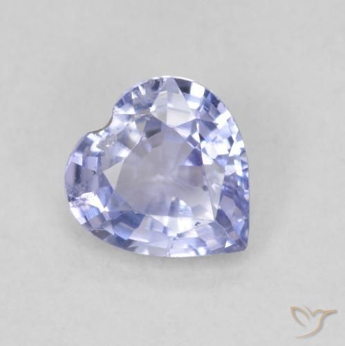 0.63ct Natural Celeste Zafiro, Corazón, VS