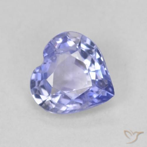 0.68ct Natural Azul claro Zafiro, Corazón, VS