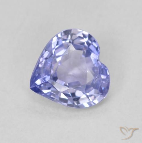 Zafiro Azul claro natural de 0.68 ct, Corazón, VS