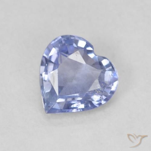 Zafiro Azul pastel natural de 0.57 ct, Corazón, VS