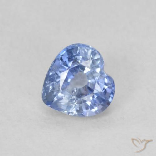 0.55ct Natural Azul pastel Zafiro, Corazón, VS