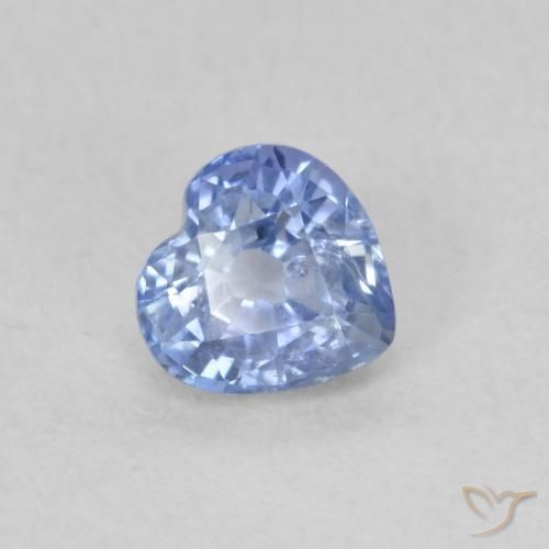 Zafiro Azul pastel natural de 0.55 ct, Corazón, VS