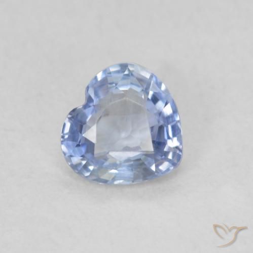 0.46ct Natural Azul pastel Zafiro, Corazón, VS
