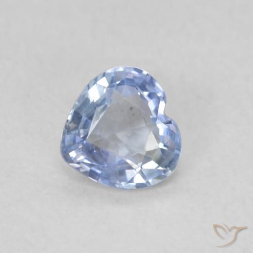 Zafiro Azul pastel natural de 0.46 ct, Corazón, VS