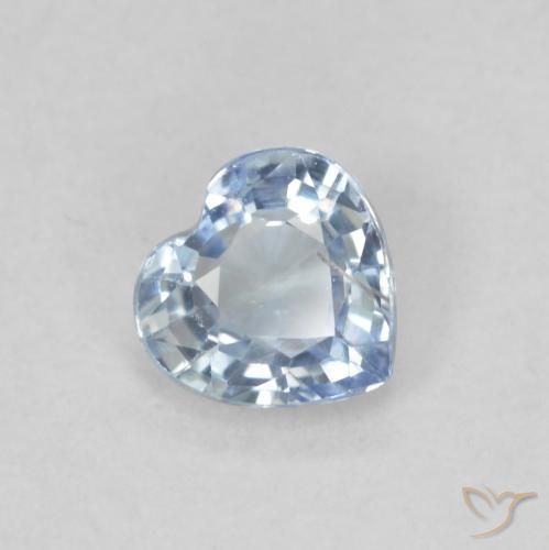 0.49ct Natural Blanco azulado Zafiro, Corazón, VS