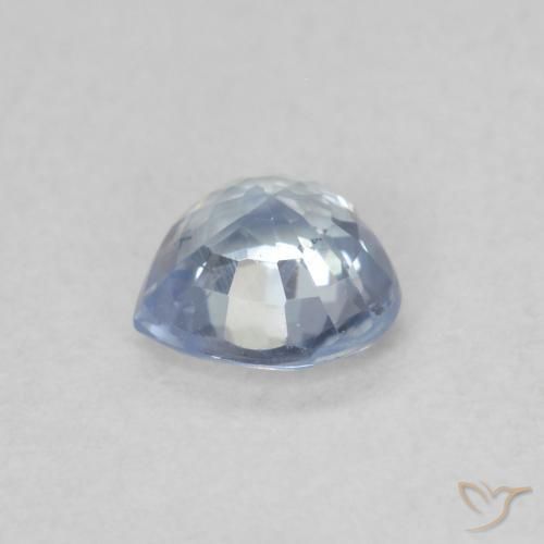 Zafiro Blanco azulado natural de 0.49 ct, Corazón, VS