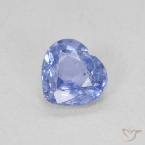 Zafiro Azul pastel natural de 0.47 ct, Corazón, VS