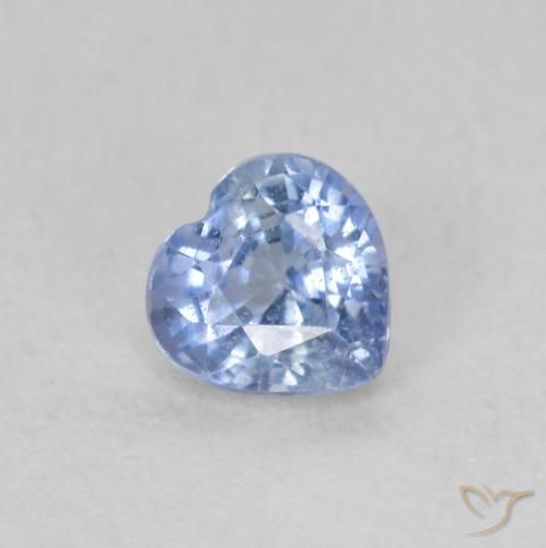 0.51ct Natural Azul pastel Zafiro, Corazón, VS
