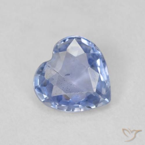 0.48ct Natural Azul púrpura claro Zafiro, Corazón, VS