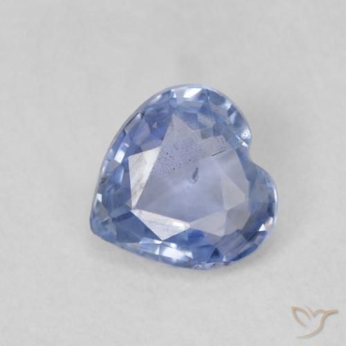 Zafiro Azul púrpura claro natural de 0.48 ct, Corazón, VS