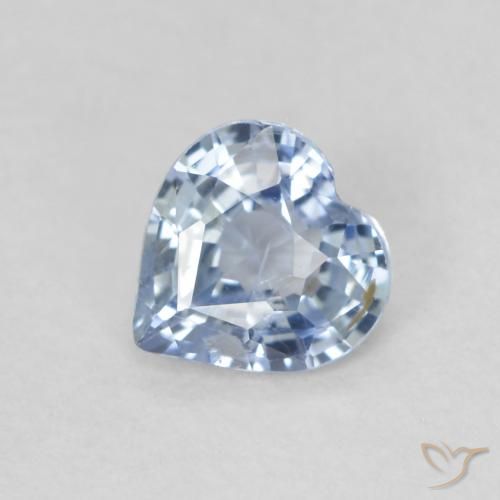 0.48ct Natural Azul cielo claro Zafiro, Corazón, VS
