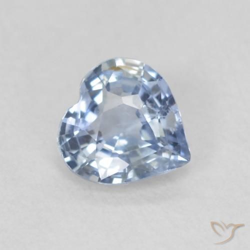 Zafiro Azul cielo claro natural de 0.48 ct, Corazón, VS
