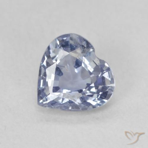 Zafiro Azul violeta claro natural de 0.55 ct, Corazón, VS