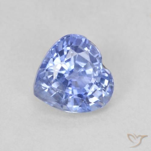 Zafiro Azul pastel natural de 0.64 ct, Corazón, VS