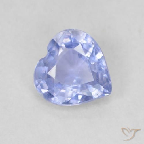 0.53ct Natural Azul púrpura claro Zafiro, Corazón, VS