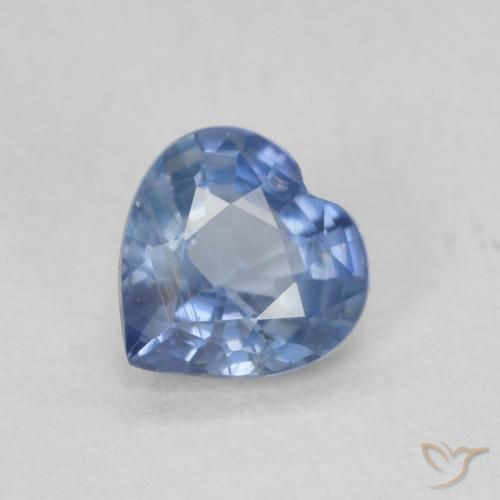 0.49ct Natural Azul muy claro Zafiro, Corazón, VS