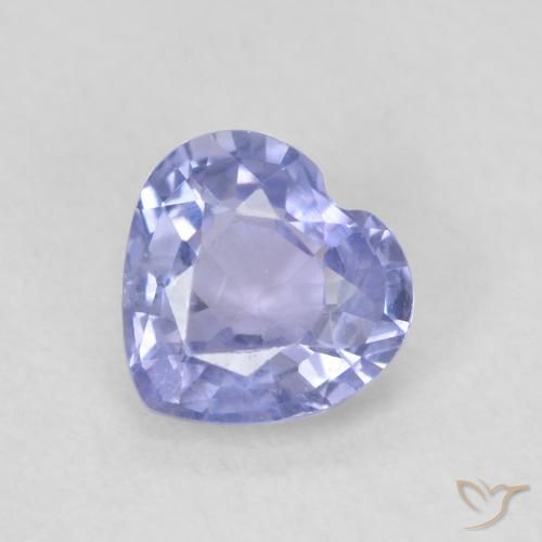 0.63ct Natural Azul claro Zafiro, Corazón, VS