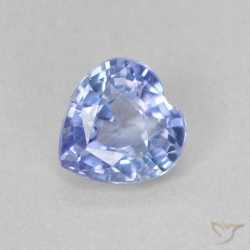 0.59ct Natural Azul pastel Zafiro, Corazón, VVS-VS