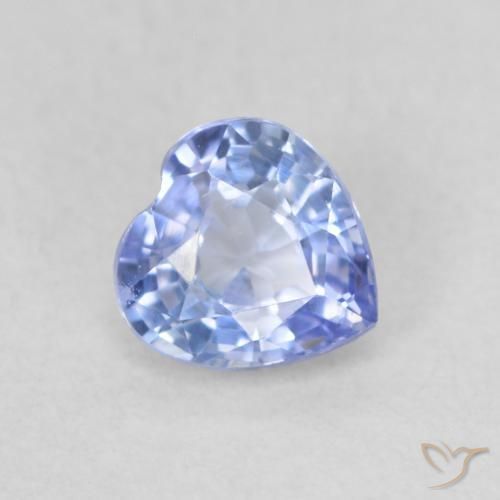 Zafiro Azul pastel natural de 0.59 ct, Corazón, VVS-VS