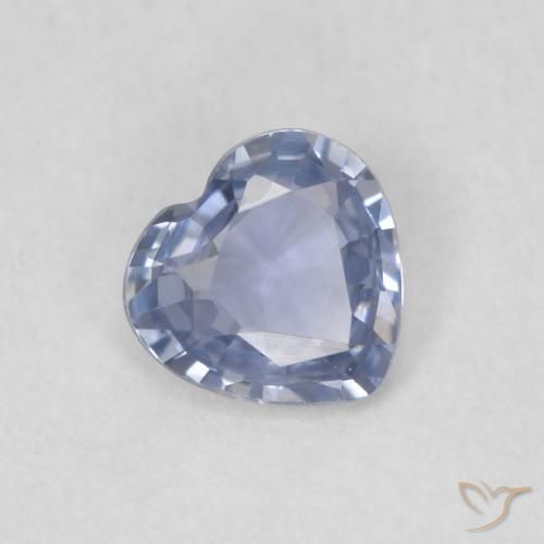 Zafiro Azul púrpura claro natural de 0.42 ct, Corazón, VVS-VS
